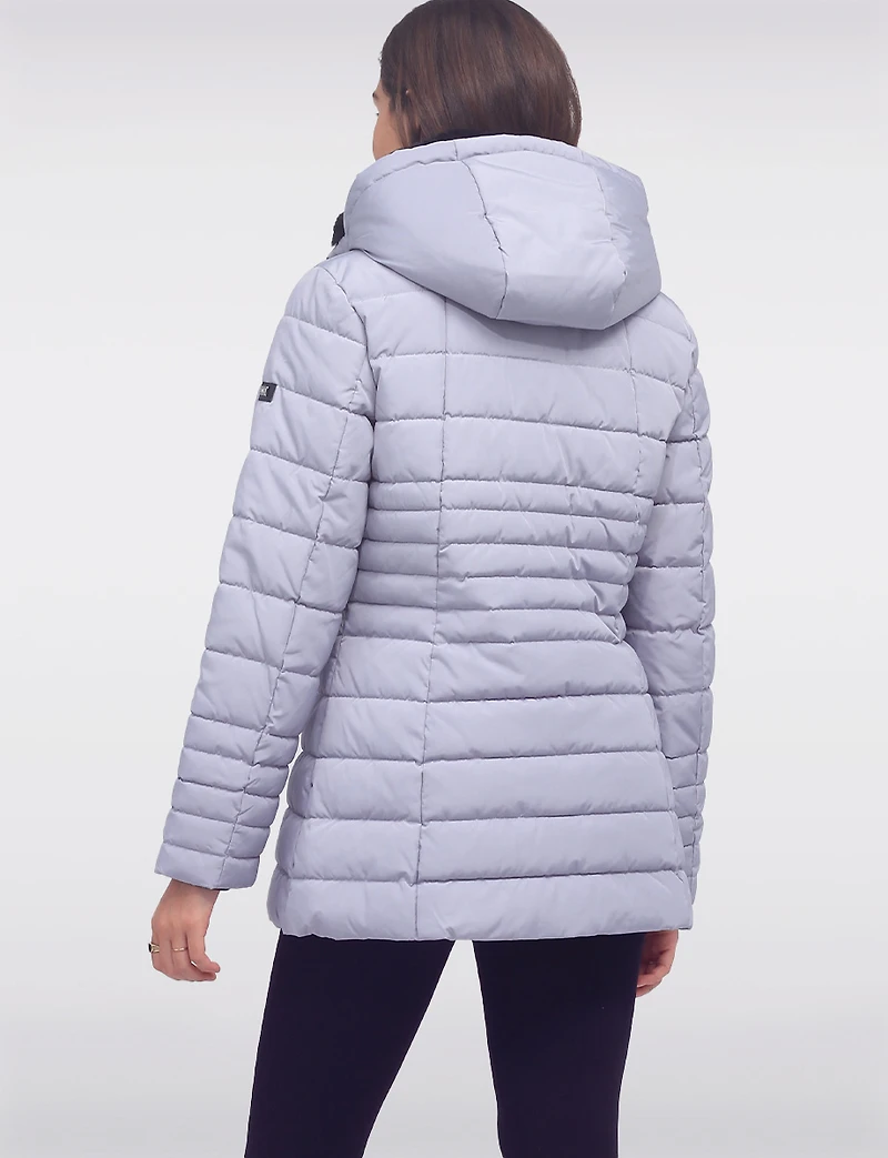 Vegan Polyloft® High-Collar Short Puffer Coat with Detachable Hood by Snoboll