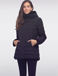 Vegan Polyloft® High-Collar Short Puffer Coat with Detachable Hood by Snoboll