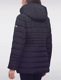 Vegan Polyloft® High-Collar Short Puffer Coat with Detachable Hood by Snoboll