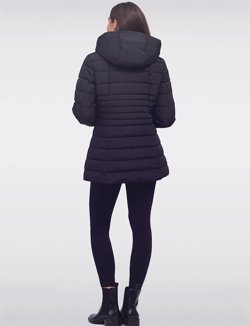 Vegan Polyloft® High-Collar Short Puffer Coat with Detachable Hood by Snoboll