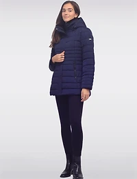 Vegan Polyloft® High-Collar Short Puffer Coat with Detachable Hood by Snoboll