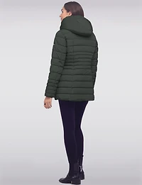 Vegan Polyloft® High-Collar Short Puffer Coat with Detachable Hood by Snoboll