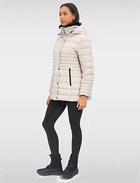Vegan Polyloft® High-Collar Short Puffer Coat with Detachable Hood by Snoboll