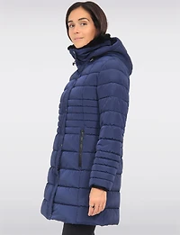 Vegan Polyloft® High-Collar Long Puffer Coat with Detachable Hood by Snoboll