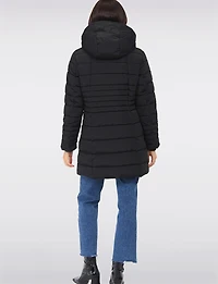 Vegan Polyloft® High-Collar Long Puffer Coat with Detachable Hood by Snoboll