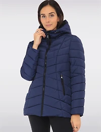Chic Vegan Quilted Eco-Down Polyloft® Hooded Puffer Jacket by Snoboll