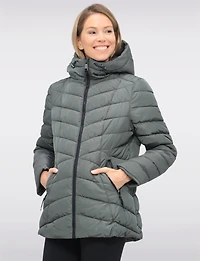 Chic Vegan Quilted Eco-Down Polyloft® Hooded Puffer Jacket by Snoboll