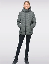 Chic Vegan Quilted Eco-Down Polyloft® Hooded Puffer Jacket by Snoboll
