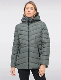 Chic Vegan Quilted Eco-Down Polyloft® Hooded Puffer Jacket by Snoboll