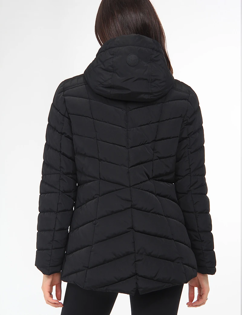 Chic Vegan Quilted Eco-Down Polyloft® Hooded Puffer Jacket by Snoboll