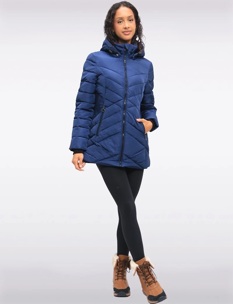 Accordion Waist Vegan Polyloft® Detachable Hooded Jacket by Snoboll