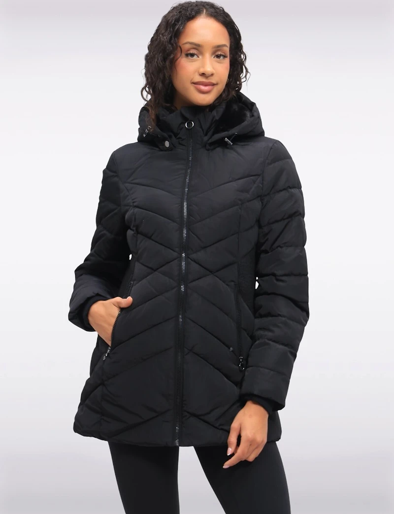 Accordion Waist Vegan Polyloft® Detachable Hooded Jacket by Snoboll