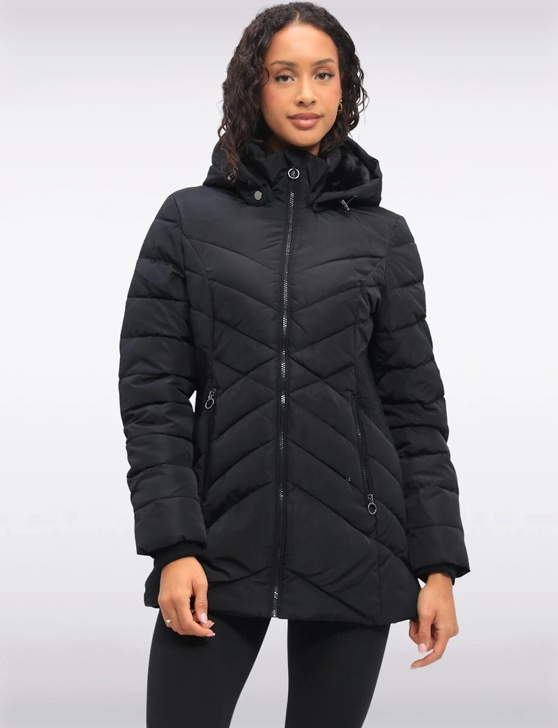 Accordion Waist Vegan Polyloft® Detachable Hooded Jacket by Snoboll