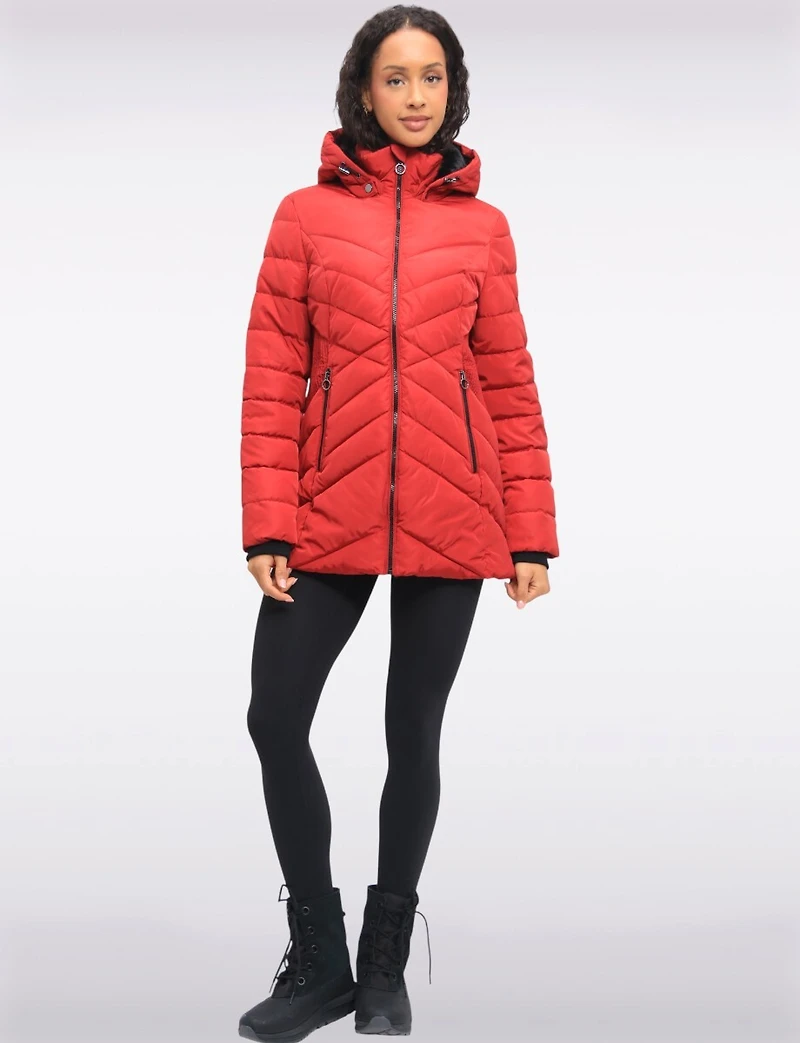 Accordion Waist Vegan Polyloft® Detachable Hooded Jacket by Snoboll