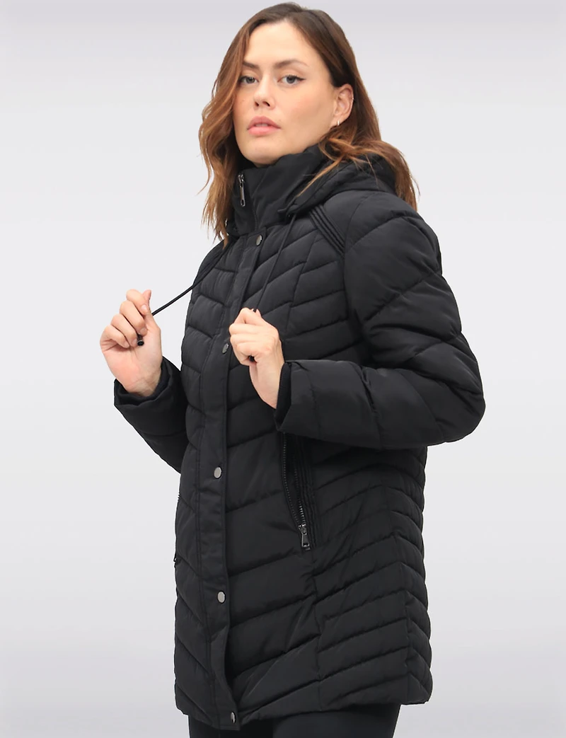 Classic Vegan Polyloft® Puffer Jacket with Detachable Hood by Snoboll