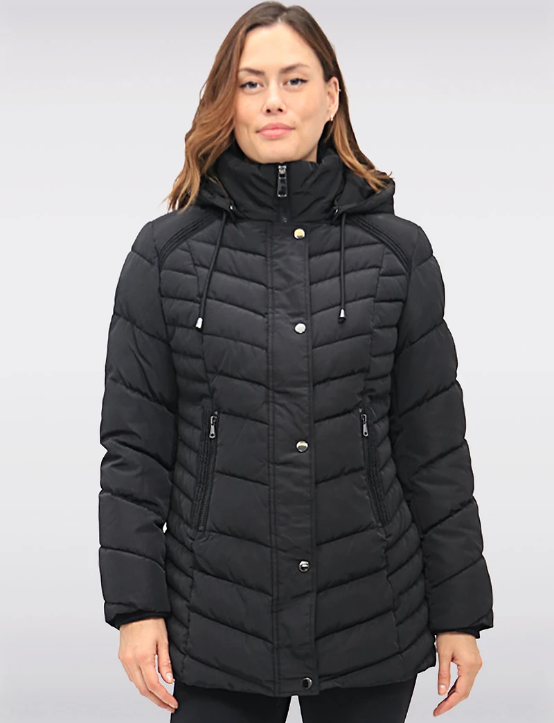Classic Vegan Polyloft® Puffer Jacket with Detachable Hood by Snoboll