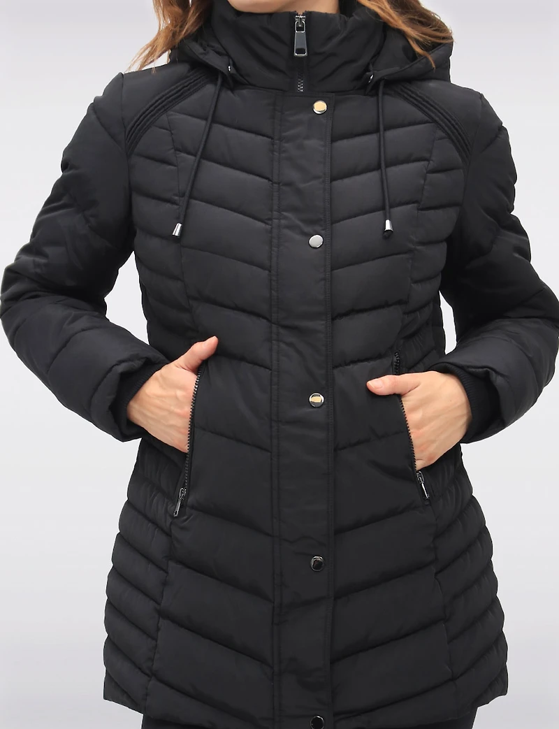 Classic Vegan Polyloft® Puffer Jacket with Detachable Hood by Snoboll