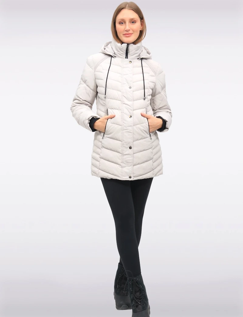 Classic Vegan Polyloft® Puffer Jacket with Detachable Hood by Snoboll