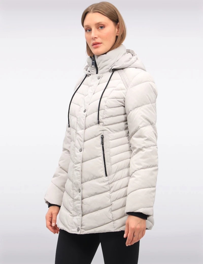 Classic Vegan Polyloft® Puffer Jacket with Detachable Hood by Snoboll