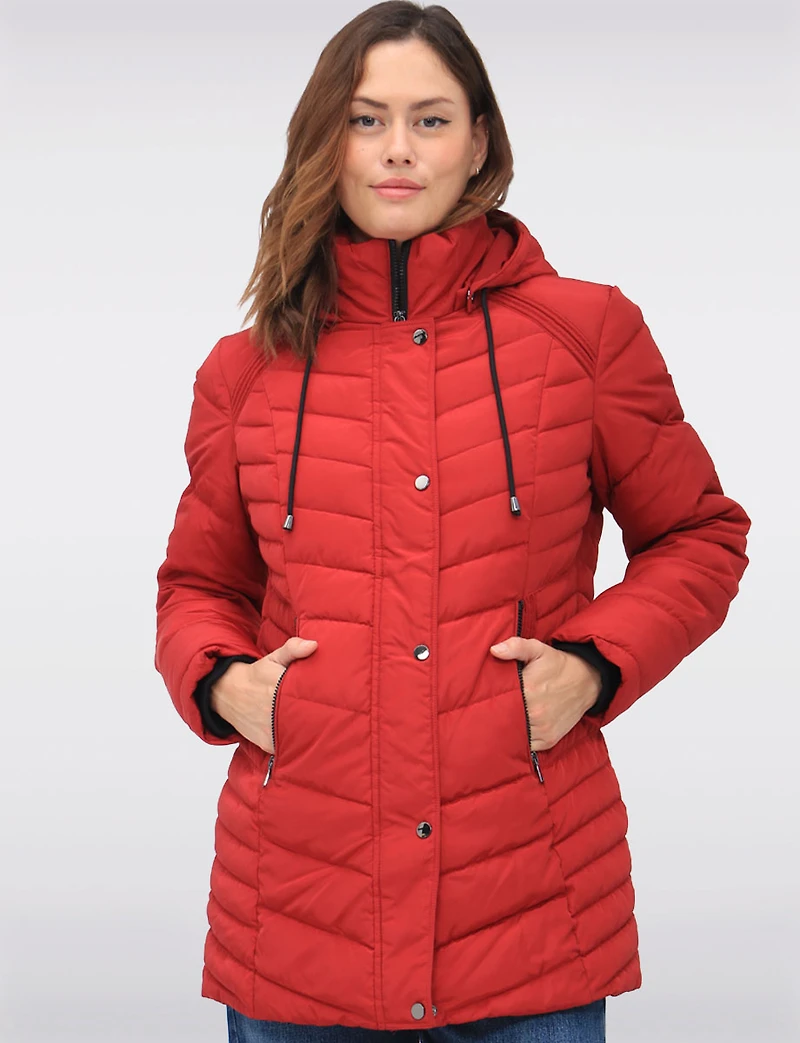 Classic Vegan Polyloft® Puffer Jacket with Detachable Hood by Snoboll