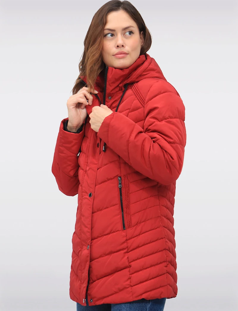Classic Vegan Polyloft® Puffer Jacket with Detachable Hood by Snoboll