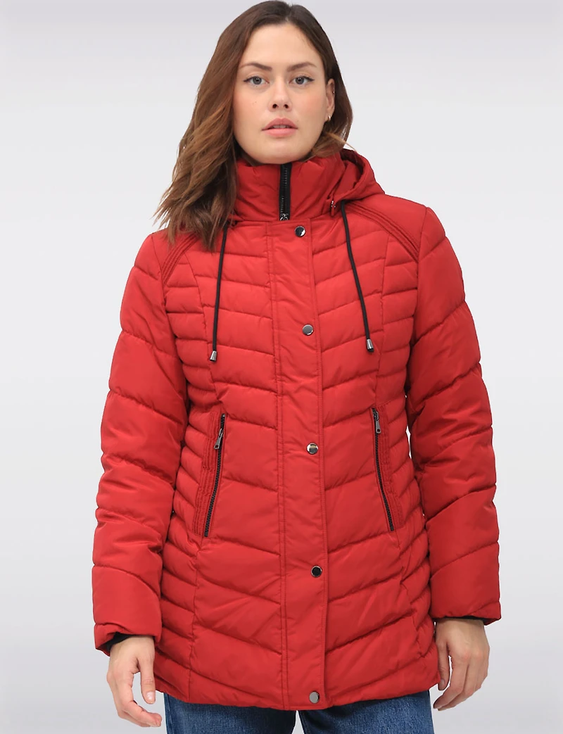 Classic Vegan Polyloft® Puffer Jacket with Detachable Hood by Snoboll