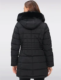 Versatile Vegan Removable Hood Parka with Faux Fur Trim & Neck Warmer by Snoboll