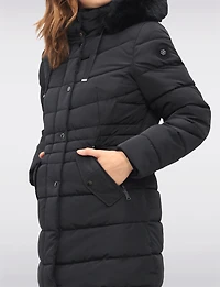 Versatile Vegan Removable Hood Parka with Faux Fur Trim & Neck Warmer by Snoboll