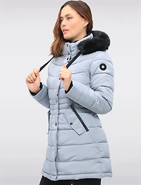 Versatile Vegan Removable Hood Parka with Faux Fur Trim & Neck Warmer by Snoboll