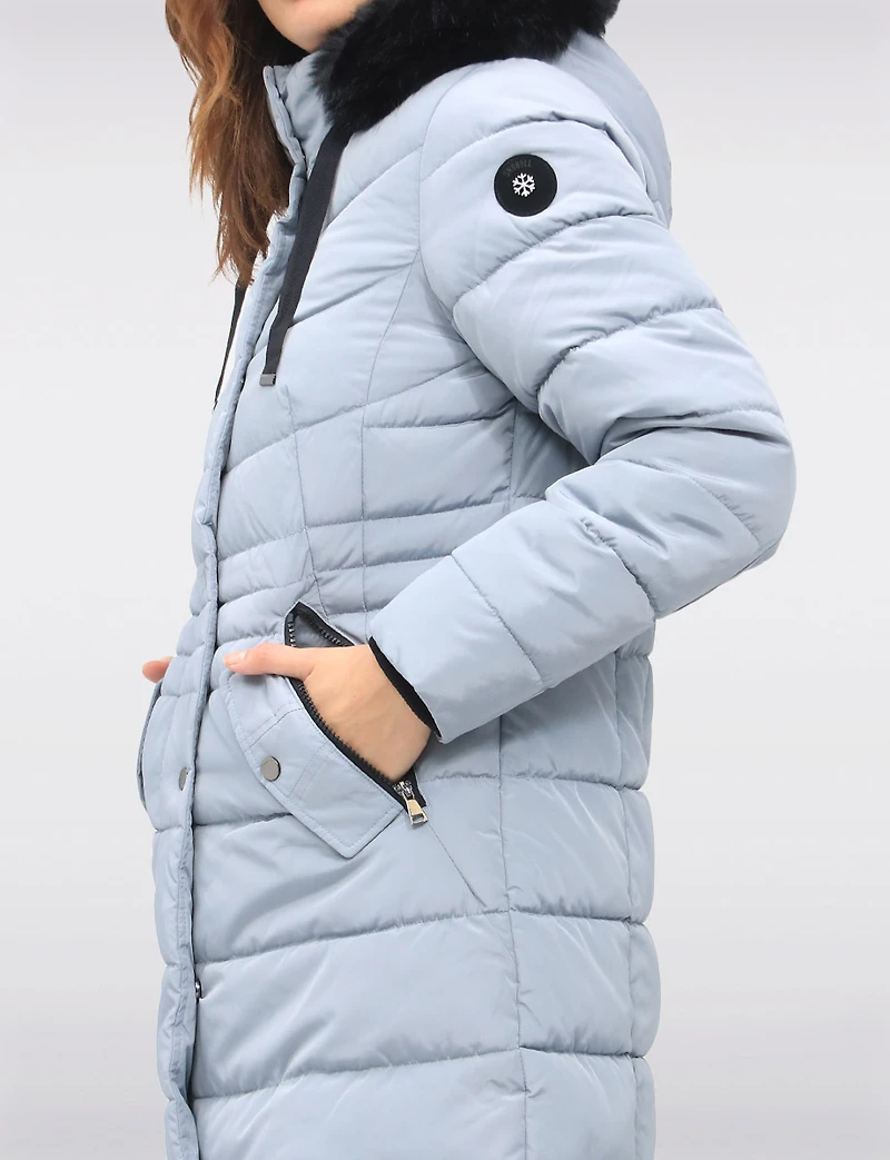 Versatile Vegan Removable Hood Parka with Faux Fur Trim & Neck Warmer by Snoboll