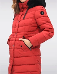 Versatile Vegan Removable Hood Parka with Faux Fur Trim & Neck Warmer by Snoboll