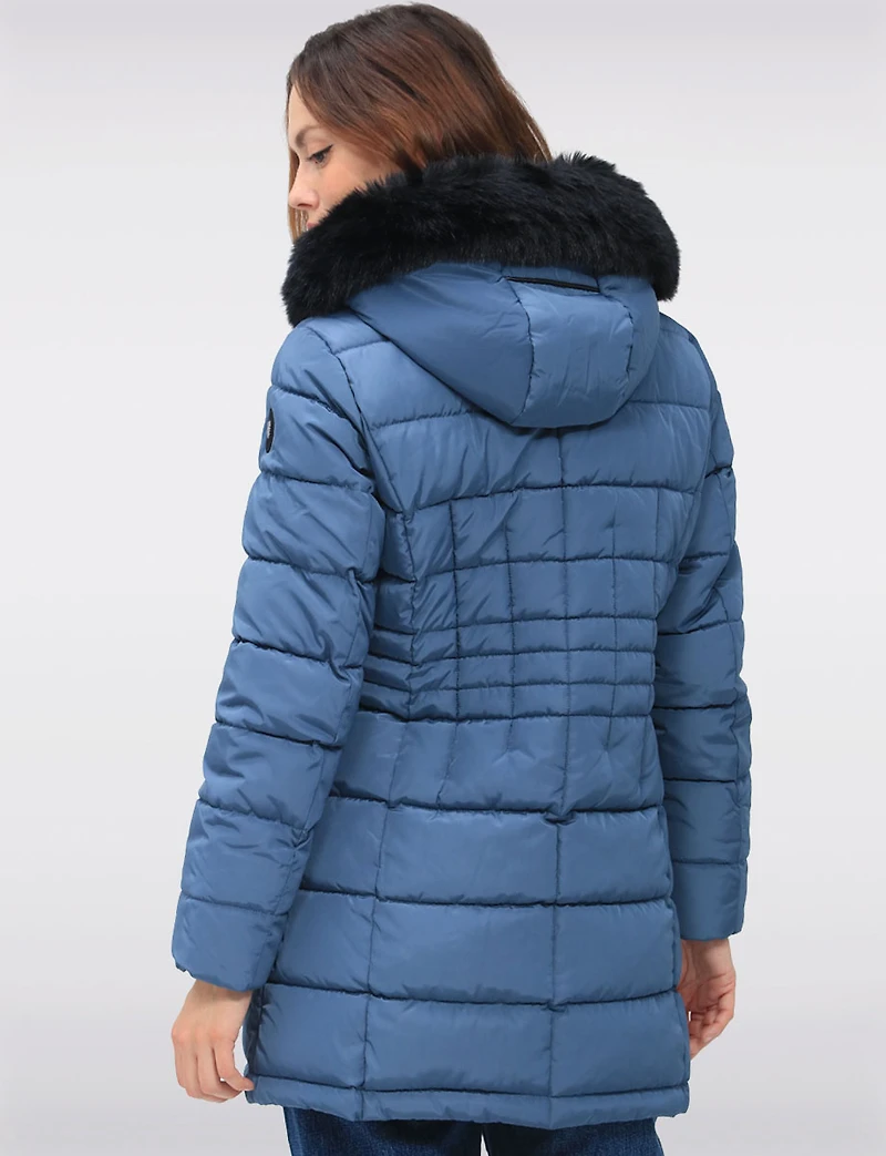 Versatile Vegan Removable Hood Parka with Faux Fur Trim & Neck Warmer by Snoboll