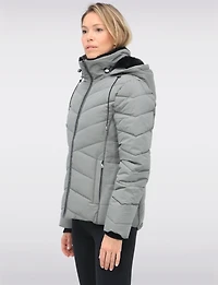 Cropped Vegan Polyloft® Puffer Jacket & Faux Fur Lined Removable Hood by Snoboll