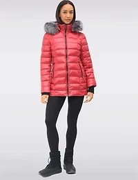 Vegan Cire Eco-Down Puffer Jacket With Detachable Faux Fur Trimmed Hood by Loop