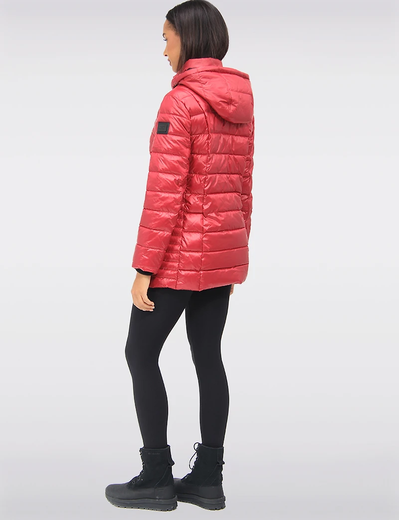 Vegan Cire Eco-Down Puffer Jacket With Detachable Faux Fur Trimmed Hood by Loop