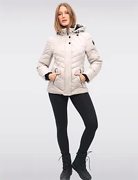 Shiny Ciré Multi-Quilt Puffer Jacket Detachable Soft Lined Hood by North Explore