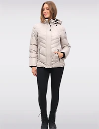 Shiny Ciré Multi-Quilt Puffer Jacket Detachable Soft Lined Hood by North Explore