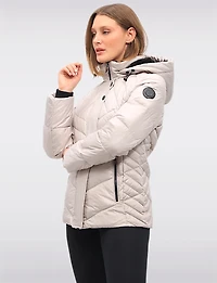 Shiny Ciré Multi-Quilt Puffer Jacket Detachable Soft Lined Hood by North Explore