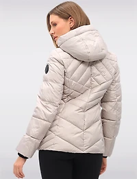 Shiny Ciré Multi-Quilt Puffer Jacket Detachable Soft Lined Hood by North Explore