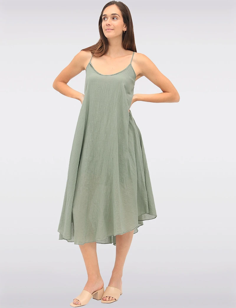 Versatile Two-Piece Cotton Lined Dress Set with Rounded Hemline by Froccella