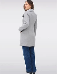 Classic Wool-Blend  Straight Cut Trench Coat & Hidden Button-Front by Cole Haan
