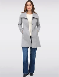 Classic Wool-Blend  Straight Cut Trench Coat & Hidden Button-Front by Cole Haan