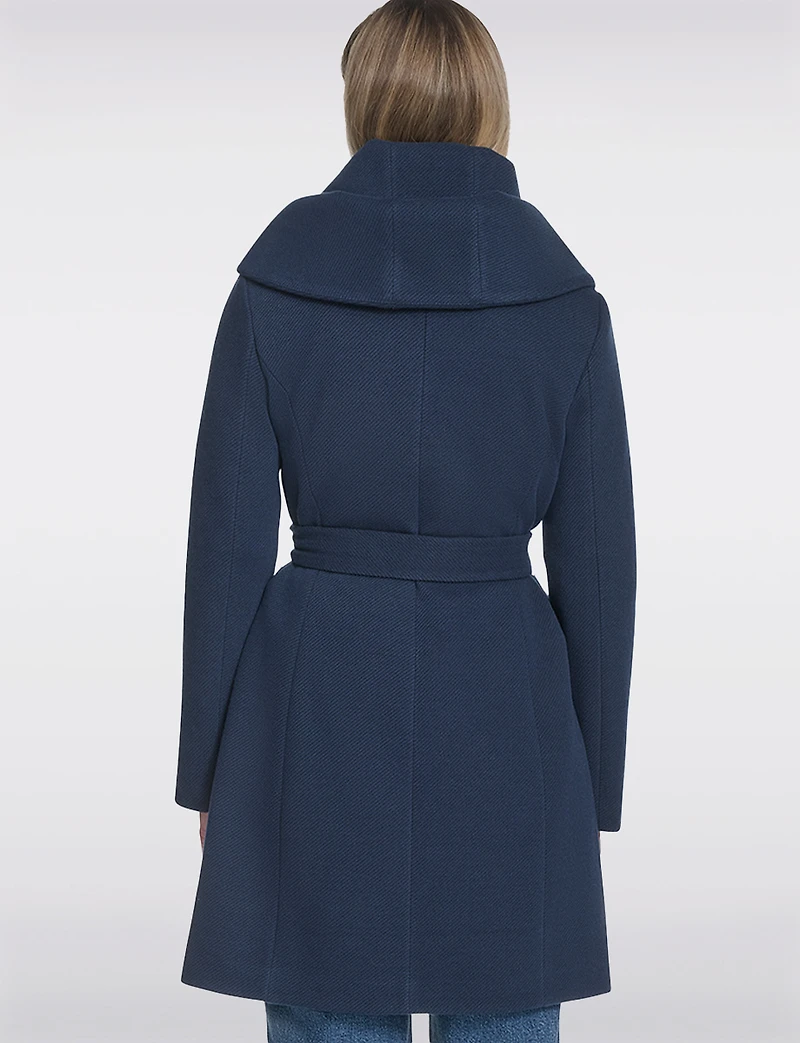 Vegan Oversized Hooded Trench Coat with Elegant Wrap Collar by Cole Haan