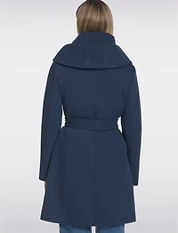 Vegan Oversized Hooded Trench Coat with Elegant Wrap Collar by Cole Haan