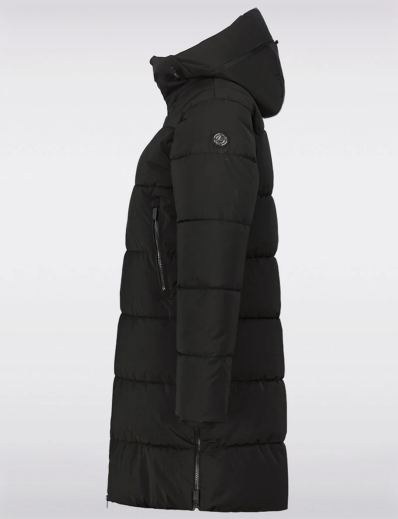 Mid-length Hooded Quilted Puffer Jacket with Side Zips and Pockets by Luhta