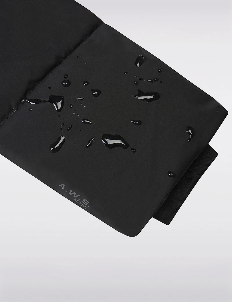 Mid-length Hooded Quilted Puffer Jacket with Side Zips and Pockets by Luhta