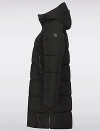 Mid-length Hooded Quilted Puffer Jacket with Side Zips and Pockets by Luhta