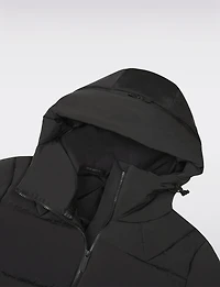 Mid-length Hooded Quilted Puffer Jacket with Side Zips and Pockets by Luhta