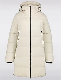 Mid-length Hooded Quilted Puffer Jacket with Side Zips and Pockets by Luhta