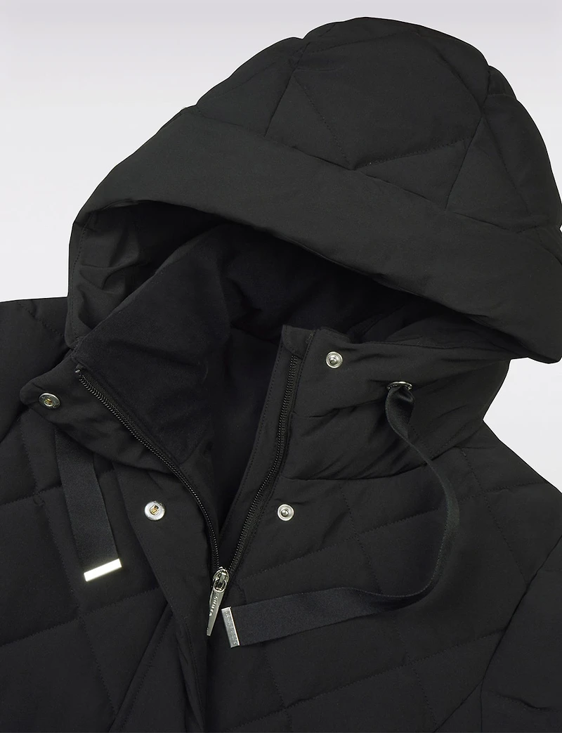 Diamond Quilt Recycled Insulation Wind & Water-Resistant Hooded Jacket by Luhta
